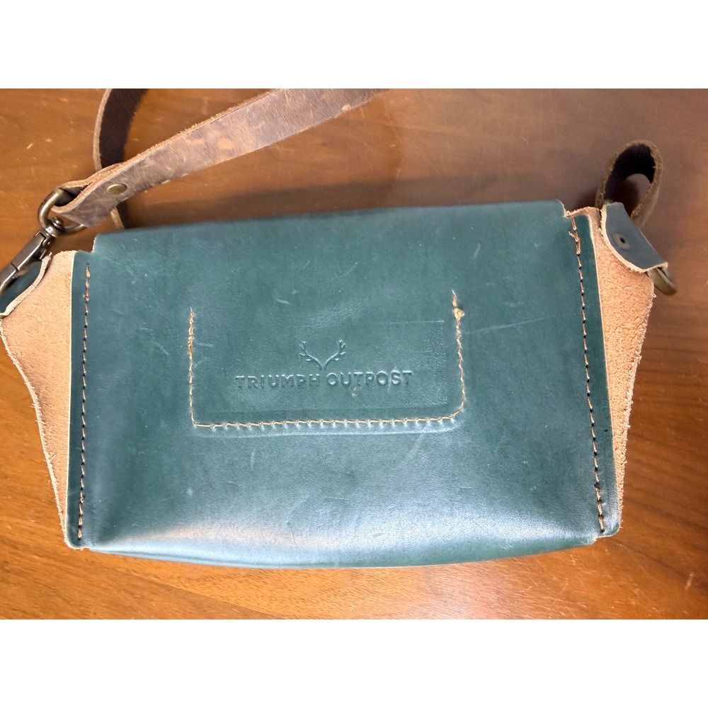 Triumph Outpost Artisan Leather Hip Bag Women's Green Leather Crossbody Fanny - Picture 7 of 12